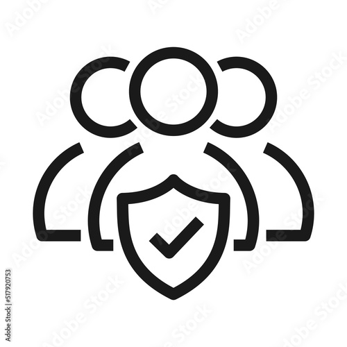 People insurance icon. Employee Protection Outline icon vector illustration.