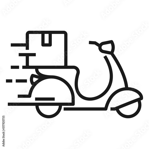 Shipping fast delivery motorcycle icon symbol, Pictogram flat outline design for apps and websites, Track and trace processing status, Vector illustration