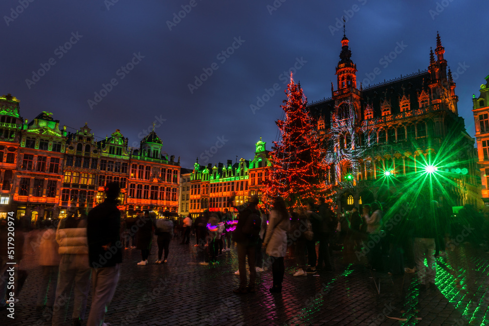 night view of main square of Bruxelles 