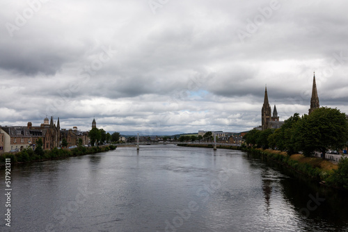 view of Inverness, Scotland with the River Ness
