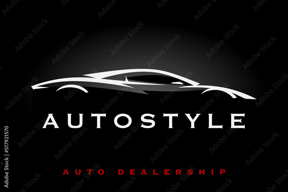 Vecteur Stock Supercar logo silhouette. Sports car emblem. Auto