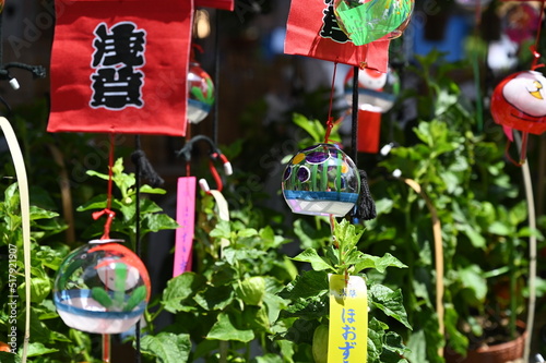 夏の浅草の風鈴の風景