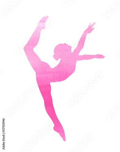 Silhouette Gymnast Gymnastics Watercolor