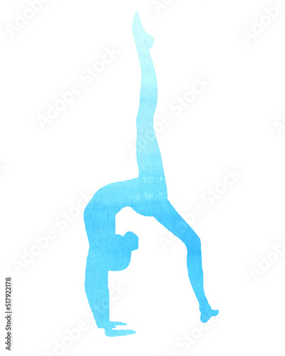Silhouette  Gymnast Gymnastics Watercolor