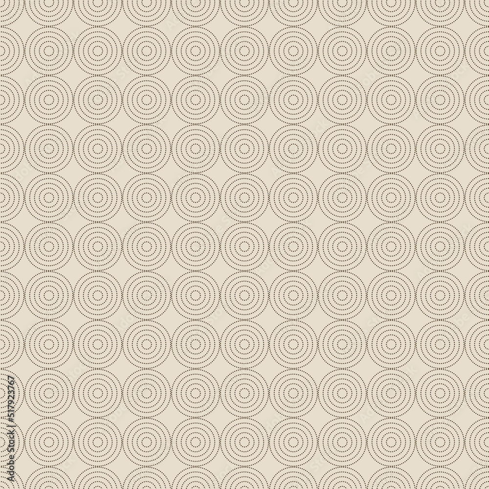 Vector seamless pattern with brown circles on white background. For wallpapers, decoration, invitation, fabric, textile and print, web page background, gift and wrapping paper.