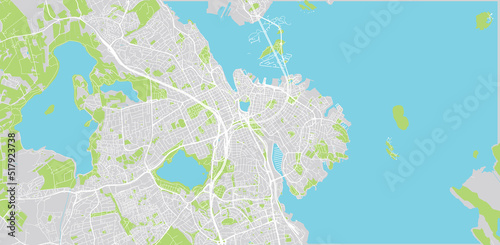 Urban vector city map of Stavanger, Norway, Europe