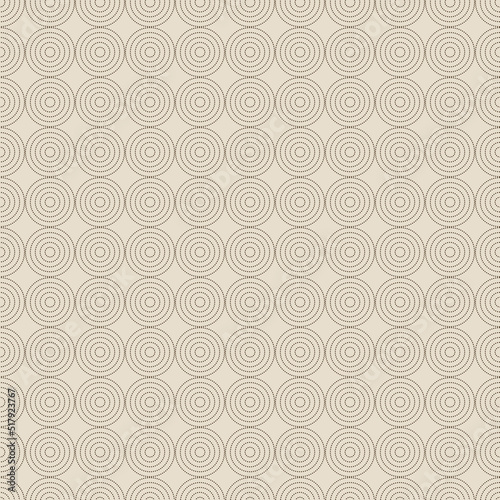 Vector seamless pattern with brown circles on white background. For wallpapers, decoration, invitation, fabric, textile and print, web page background, gift and wrapping paper.