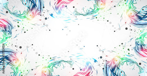 Abstract particle vortex with plexus effect elements and Gradient background lighting.