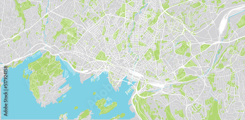 Urban vector city map of Oslo, Norway, Europe photo