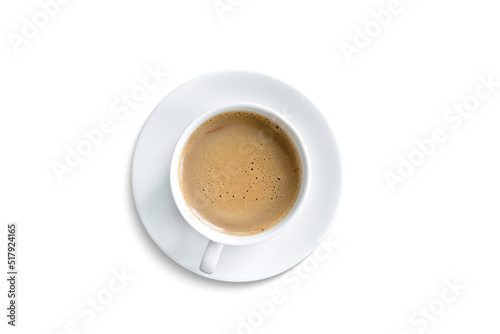 coffee mug, top view isolated on white