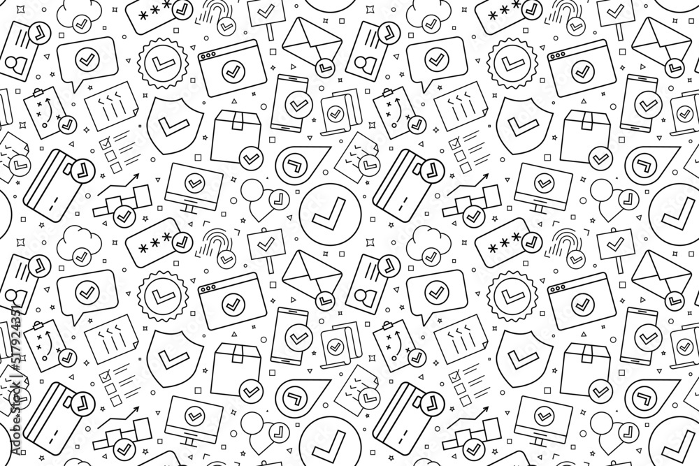 Vector check marks pattern. Check marks seamless background
Vector check marks pattern. Check marks seamless background
