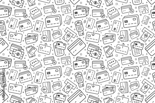 Vector credit card pattern. Plastic card seamless background	
