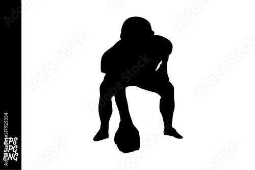 American Football Rugby Pose Silhouette