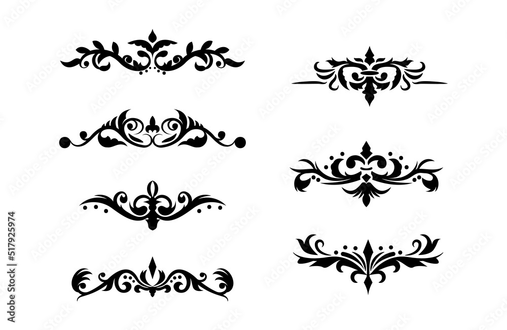 vector set of vintage ornament frame elements