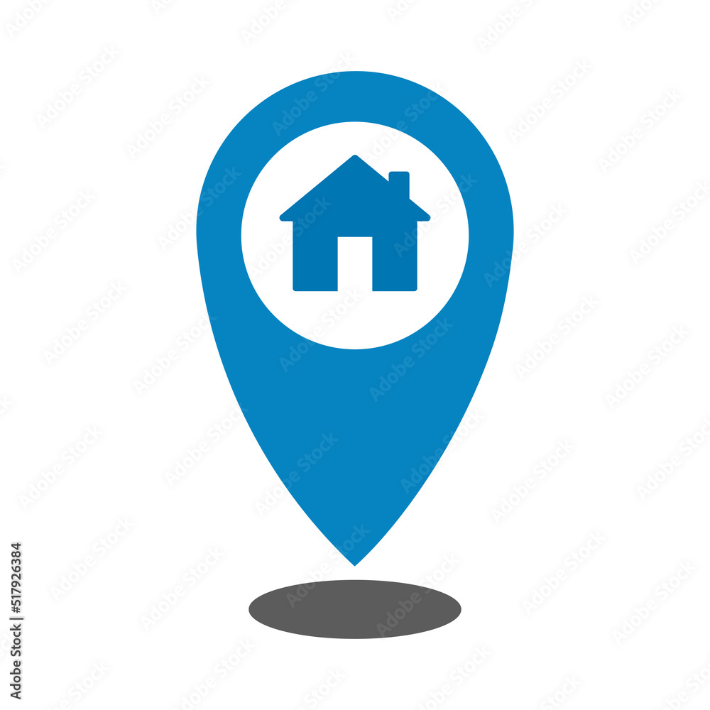 Home Location Map Vector Icon Clipart Symbol in white background Home Location Map Vector Icon Clipart Symbol in white background