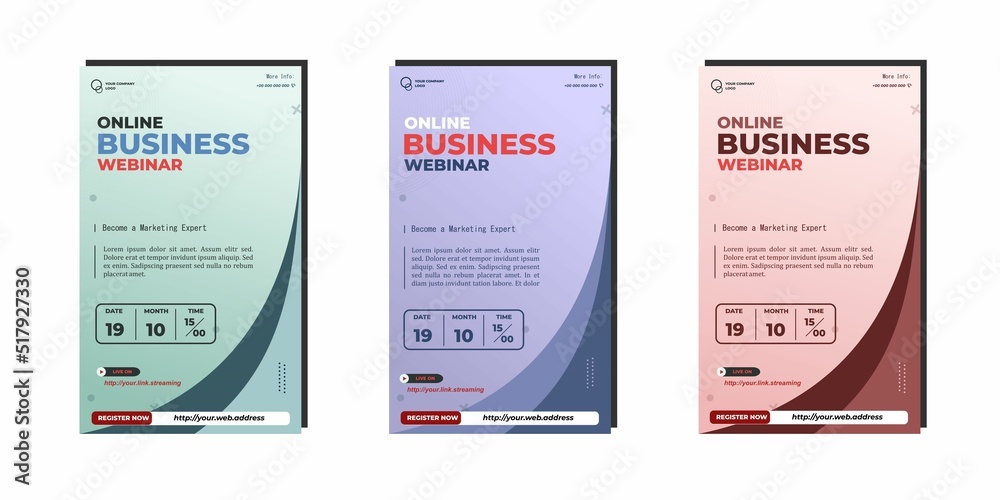 Digital marketing business webinar social media post. vector illustration and text