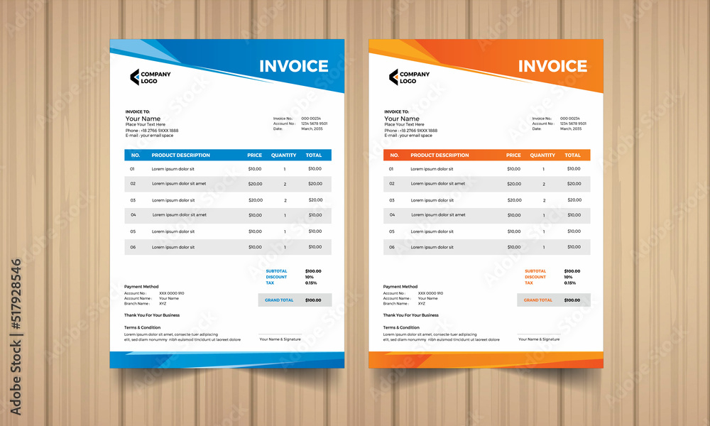 Corporate Invoice Design