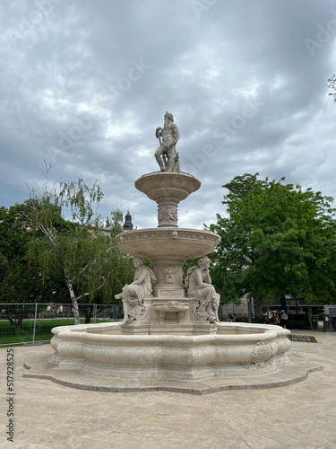 Danubius fountain in Elisabeth Square. Budapest, Hungary