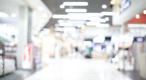 Abstract blur image of shelves for background of marketing. abstract blur image of supermarket background. Shopping mall.