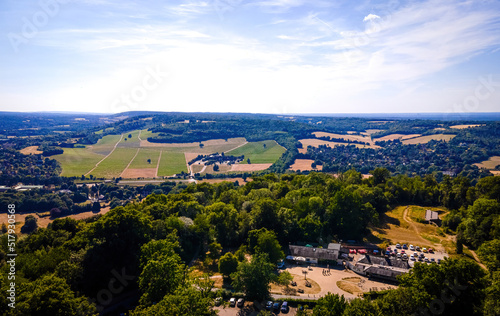 Aerial view of Box Hill, a summit of the North Downs in Surrey,  south-west of London, UK © Alexey Fedorenko