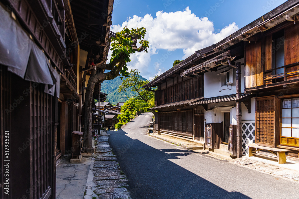 木曽路　妻籠宿の風景