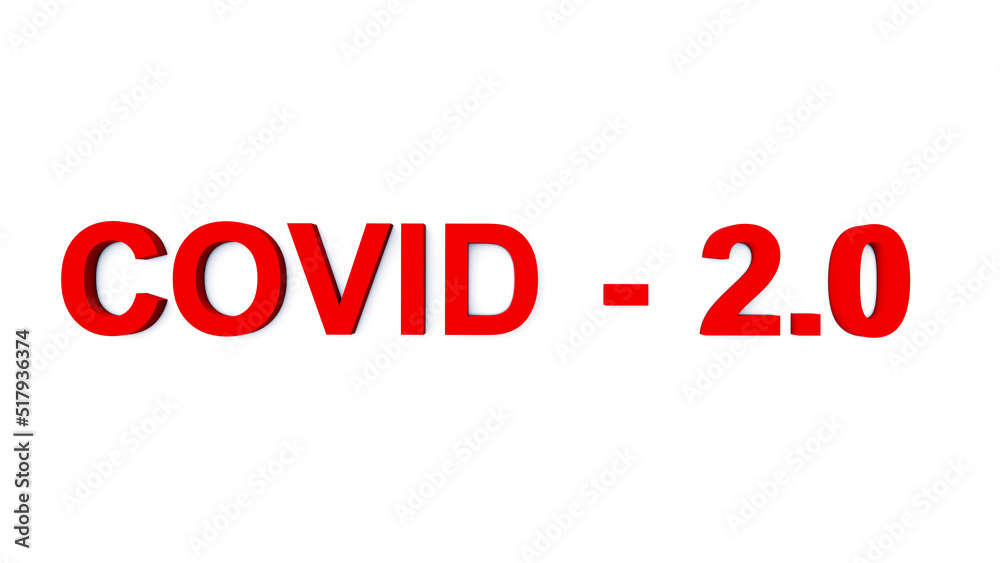 Covid Variant 2.0, 3D Text, 3D Rendering