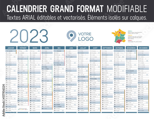 Calendrier 2023 modifiable - Grand format