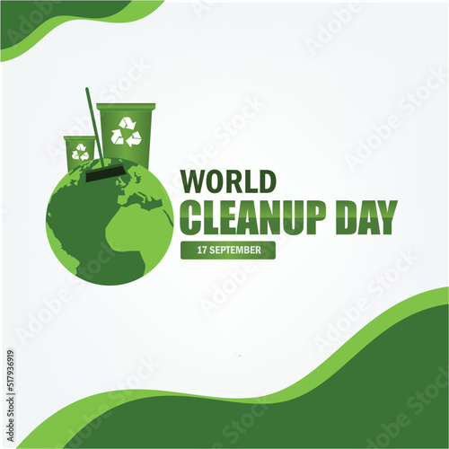 vector graphic of world cleanup day good for world cleanup day celebration. design simple and elegant photo