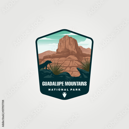 guadalupe mountains sticker patch logo vector symbol illustration design