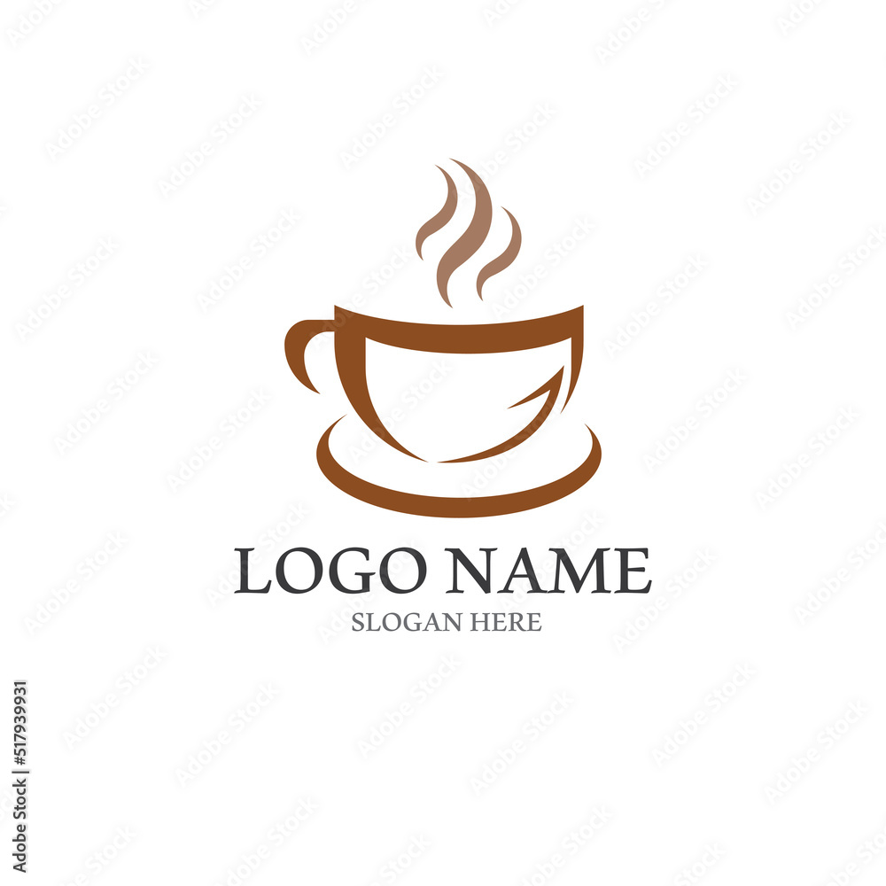 coffee cup logo with vector style template