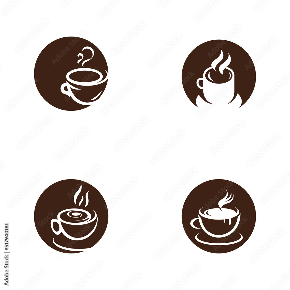 coffee cup logo with vector style template coffee cup logo with vector style template