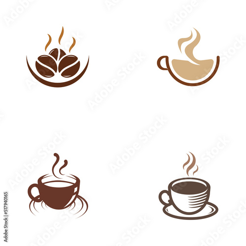 coffee cup logo with vector style template