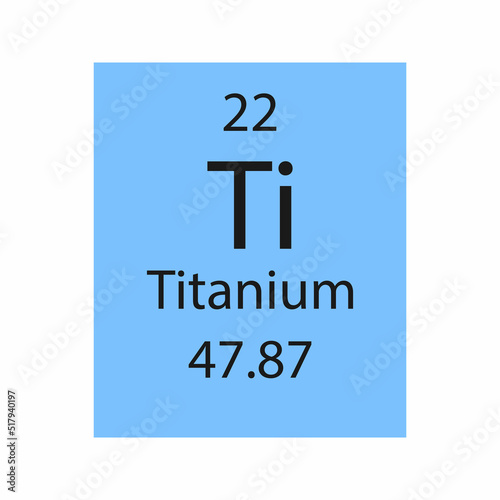 Titanium symbol. Chemical element of the periodic table. Vector illustration.
