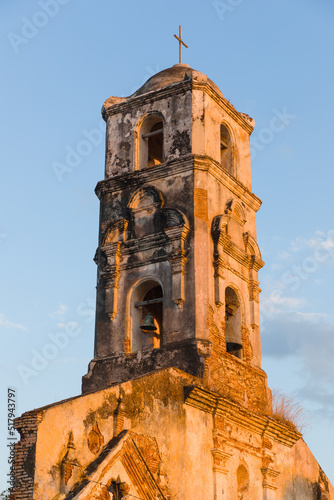 church "santa ana" at sunset in trinidad, cuba