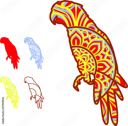 Vector layered template for laser and paper cutting, printing on a T-shirt, mug. 