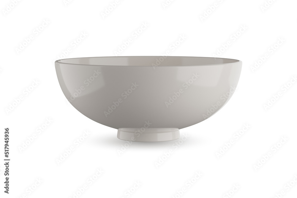 White bowl isolated on white background 3D rendering White bowl isolated on white background 3D rendering
