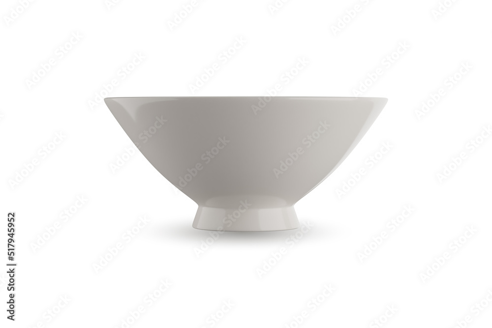 white ceramic bowl or mug on white background. 3D rendering white ceramic bowl or mug on white background. 3D rendering