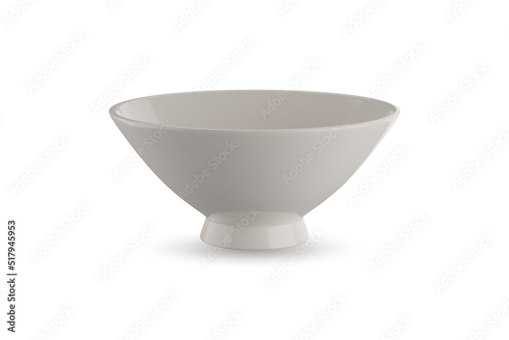 white ceramic bowl or mug on white background. 3D rendering white ceramic bowl or mug on white background. 3D rendering