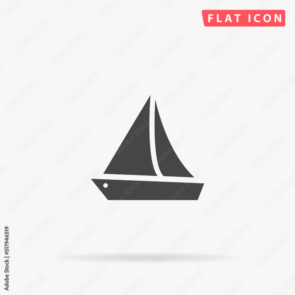 Sailboat flat vector icon