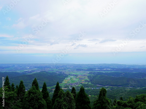 天空の道展望所より望む豊前平野(大分県中津市)