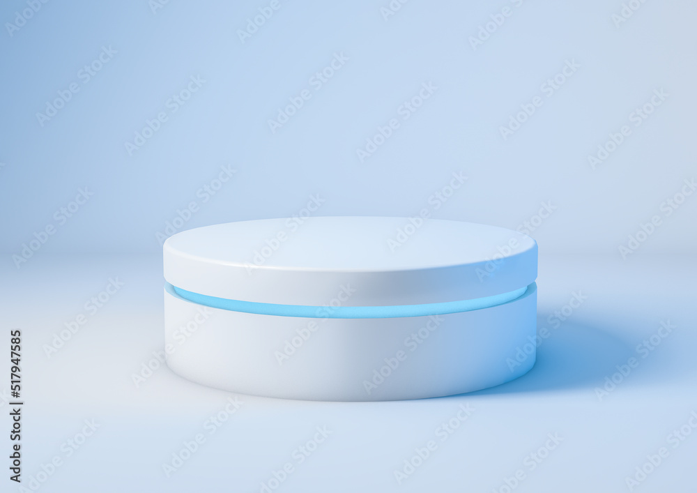 Blue podium isolated from the background for product display