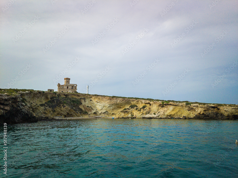 Italy, June 2022: breathtaking views with sea and cliffs at the Tremiti Islands in Puglia