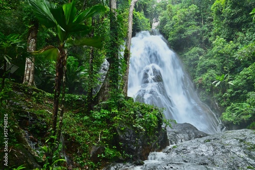 Scenery of Punyaban Waterfall in Ranong  Southern Thailand