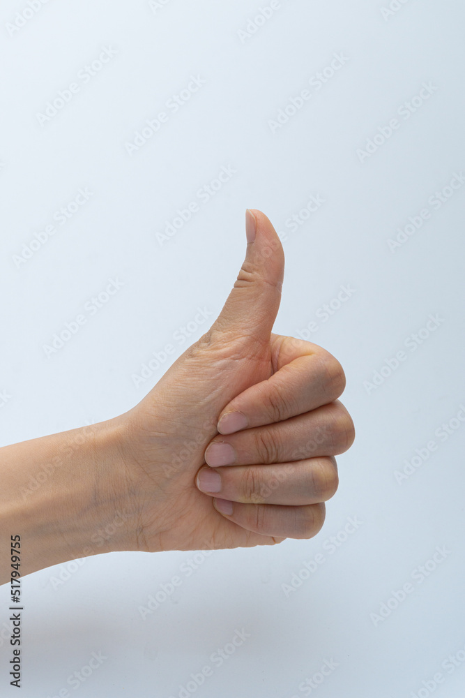 Finger gestures in various actions on a white background