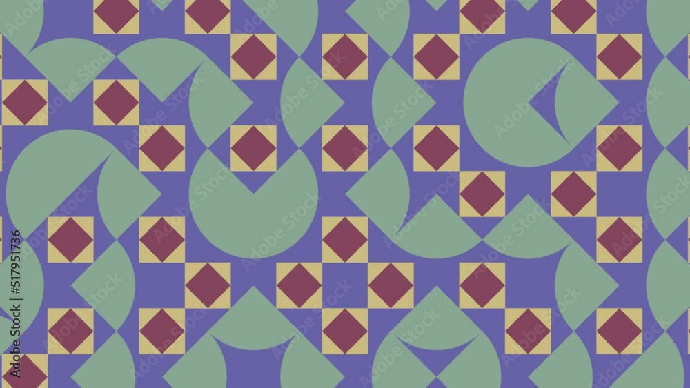 Trendy seamless loop motion graphic background in a flat design. Abstract animated pattern with geometric tiles. Modern dynamic very peri violet elements in geometric pattern Trendy seamless loop motion graphic background in a flat design. Abstract animated pattern with geometric tiles. Modern dynamic very peri violet elements in geometric pattern