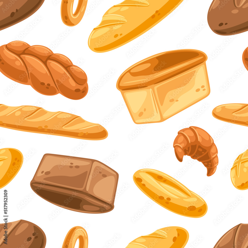 Seamless pattern with various bread. Image for bakeries and groceries. Healthy food. Seamless pattern with various bread. Image for bakeries and groceries. Healthy food.