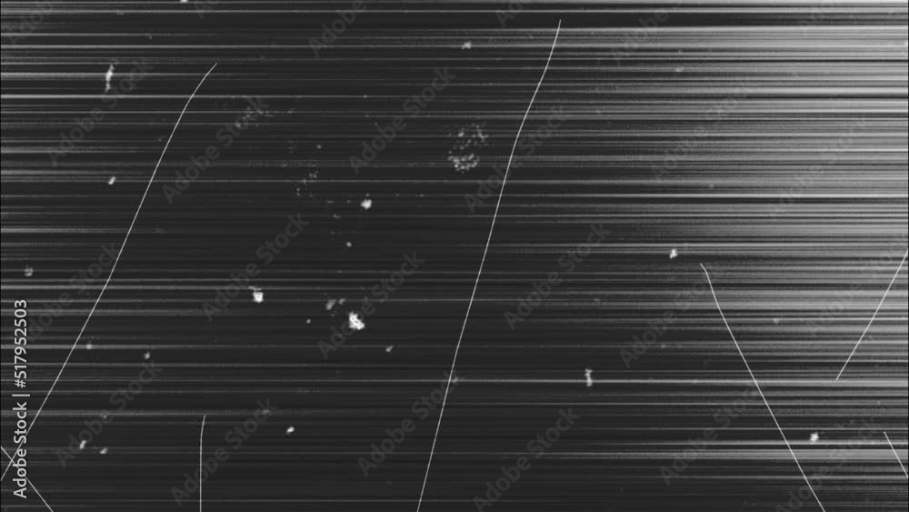 Damaged black screen. Scratch effect. Retro TV screen with scratches and damage. Stock Video
