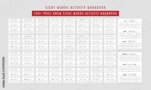100+ Must Know Sight Words Activity Workbook