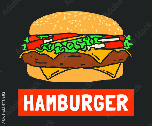 Hand Drawn Hamburger Illustration Design