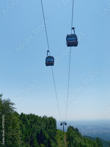 View from Sljeme mountain at the Zagreb cable car Sljeme, Zagreb, Croatia